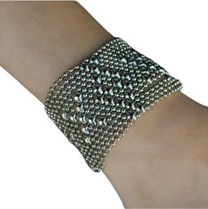 SG Liquid Metal Chrome Finish Hugs And Kisses Bracelet by Sergio Gutierrez